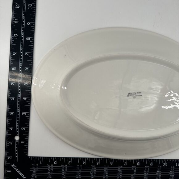 Platter Jackson China Gold Scroll pattern 13.5" L x 9.25” W Restaurantware MCM - Picture 11 of 13